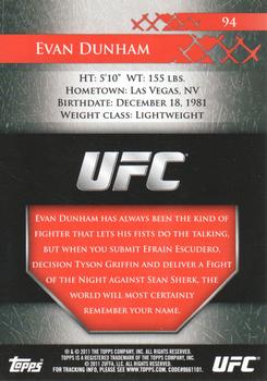 2011 Topps UFC Title Shot #94 Evan Dunham Back