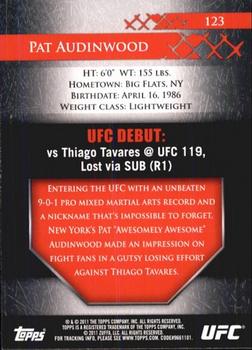 2011 Topps UFC Title Shot #123 Pat Audinwood Back