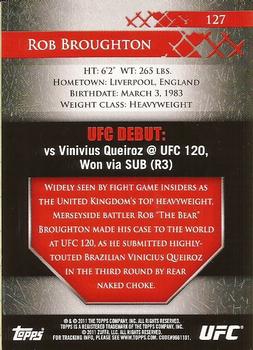 2011 Topps UFC Title Shot #127 Rob Broughton Back