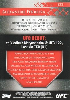 2011 Topps UFC Title Shot #133 Alexandre Ferreira Back