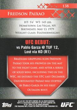 2011 Topps UFC Title Shot #138 Fredson Paixao Back