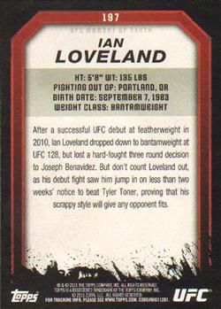 2011 Topps UFC Moment of Truth #197 Ian Loveland Back