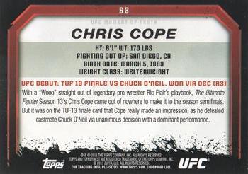 2011 Topps UFC Moment of Truth #63 Chris Cope Back