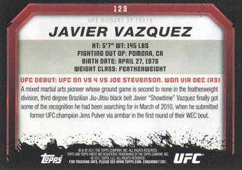 2011 Topps UFC Moment of Truth #123 Javier Vazquez Back