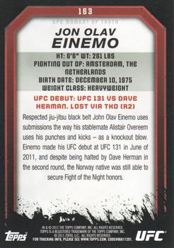 2011 Topps UFC Moment of Truth #163 Jon Olav Einemo Back
