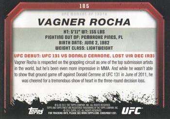 2011 Topps UFC Moment of Truth #185 Vagner Rocha Back