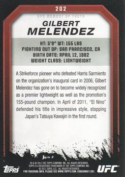 2011 Topps UFC Moment of Truth #202 Gilbert Melendez Back