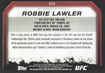 2011 Topps UFC Moment of Truth #213 Robbie Lawler Back