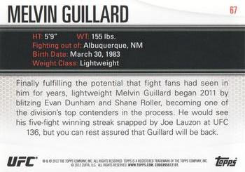 2012 Topps UFC Knockout #67 Melvin Guillard Back