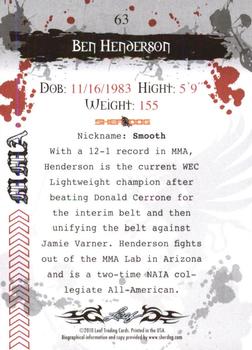 2010 Leaf MMA #63 Ben Henderson Back
