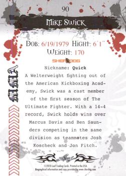 2010 Leaf MMA #90 Mike Swick Back