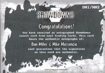 2010 Leaf MMA - Showdowns Dual Autographs Red #DM1/MM2 Dan Miller / Mike Massenzio Back