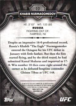 2012 Topps UFC Bloodlines #12 Khabib Nurmagomedov Back