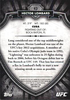 2012 Topps UFC Bloodlines #43 Hector Lombard Back