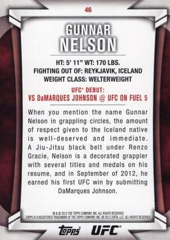 2013 Topps UFC Knockout #46 Gunnar Nelson Back