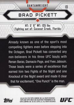 2013 Finest UFC #13 Brad Pickett Back
