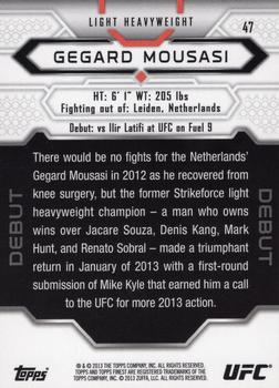 2013 Finest UFC #47 Gegard Mousasi Back