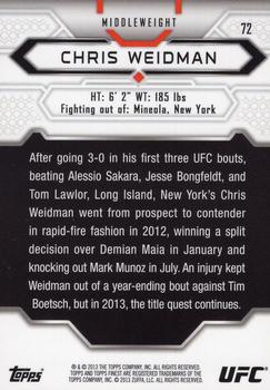 2013 Finest UFC #72 Chris Weidman Back