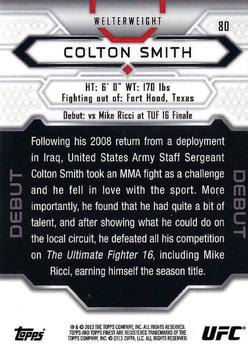 2013 Finest UFC #80 Colton Smith Back