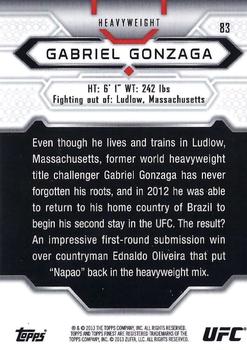 2013 Finest UFC #83 Gabriel Gonzaga Back