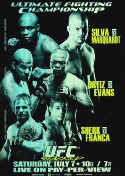 2010 Topps UFC Main Event - Fight Poster #FPR-UFC73 UFC 73 / Anderson Silva / Nate Marquardt / Tito Ortiz / Rashad Evans / Sean Sherk / Hermes Franca Front