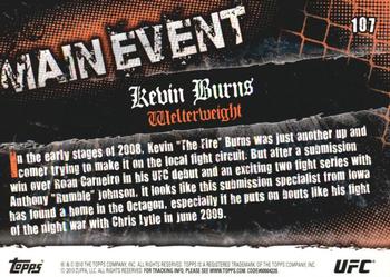 2010 Topps UFC Main Event - Gold #107 Kevin Burns Back