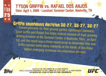 2010 Topps UFC Main Event - Top 10 Fights of 2009 #25 Tyson Griffin / Rafael dos Anjos Back