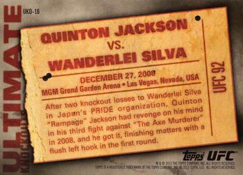 2013 Topps UFC Knockout - Ultimate Knockouts #UKO-16 Quinton Jackson Back