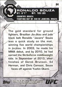 2013 Topps UFC Bloodlines #64 Jacare Souza Back