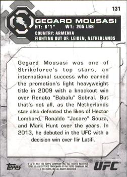 2013 Topps UFC Bloodlines #131 Gegard Mousasi Back