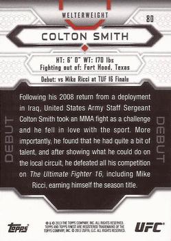 2013 Finest UFC - Refractors Blue #80 Colton Smith Back