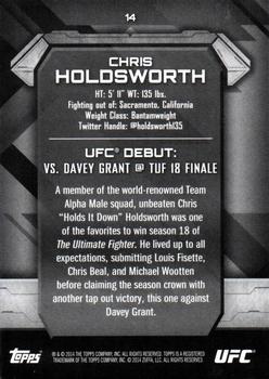 2014 Topps UFC Knockout #14 Chris Holdsworth Back