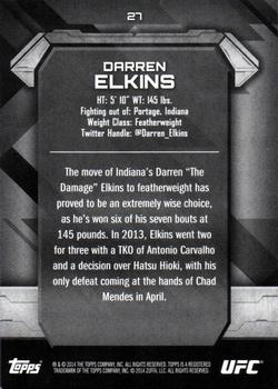2014 Topps UFC Knockout #27 Darren Elkins Back