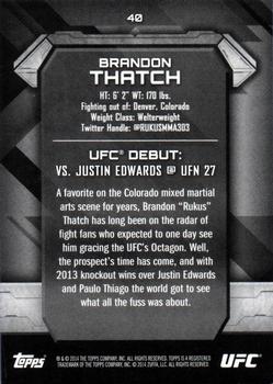 2014 Topps UFC Knockout #40 Brandon Thatch Back