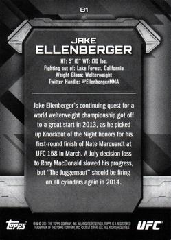 2014 Topps UFC Knockout #81 Jake Ellenberger Back