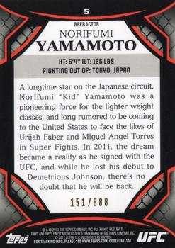 2011 Finest UFC - Refractors #5 Norifumi Yamamoto Back