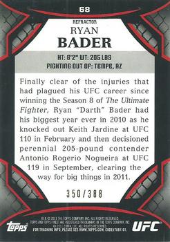 2011 Finest UFC - X-Fractors #68 Ryan Bader Back