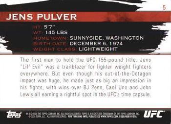 2010 Topps UFC Knockout - Gold #5 Jens Pulver Back