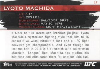 2010 Topps UFC Knockout - Gold #13 Lyoto Machida Back