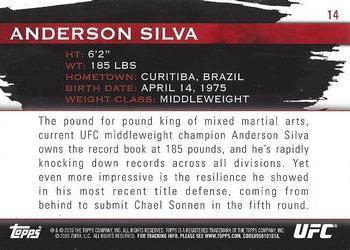 2010 Topps UFC Knockout - Gold #14 Anderson Silva Back