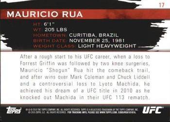 2010 Topps UFC Knockout - Gold #17 Mauricio Rua Back