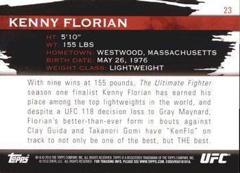 2010 Topps UFC Knockout - Gold #23 Kenny Florian Back