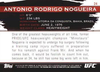 2010 Topps UFC Knockout - Gold #24 Antonio Rodrigo Nogueira Back
