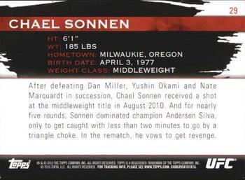 2010 Topps UFC Knockout - Gold #29 Chael Sonnen Back