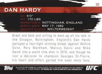 2010 Topps UFC Knockout - Gold #30 Dan Hardy Back