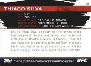 2010 Topps UFC Knockout - Gold #40 Thiago Silva Back