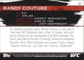 2010 Topps UFC Knockout - Gold #47 Randy Couture Back