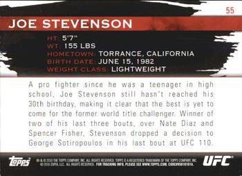 2010 Topps UFC Knockout - Gold #55 Joe Stevenson Back