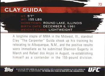 2010 Topps UFC Knockout - Gold #73 Clay Guida Back