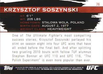 2010 Topps UFC Knockout - Gold #76 Krzysztof Soszynski Back